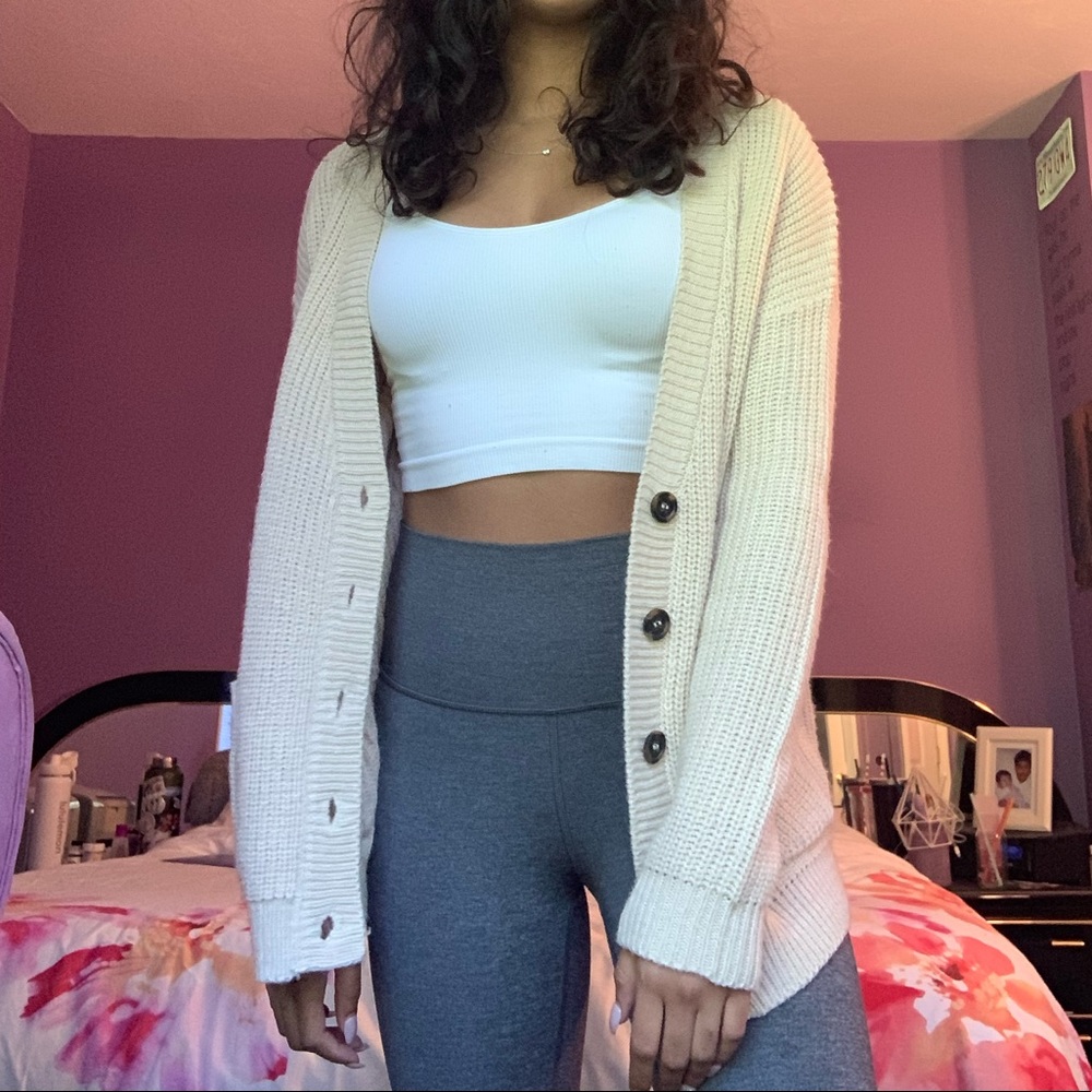Beige Knit Cardigan